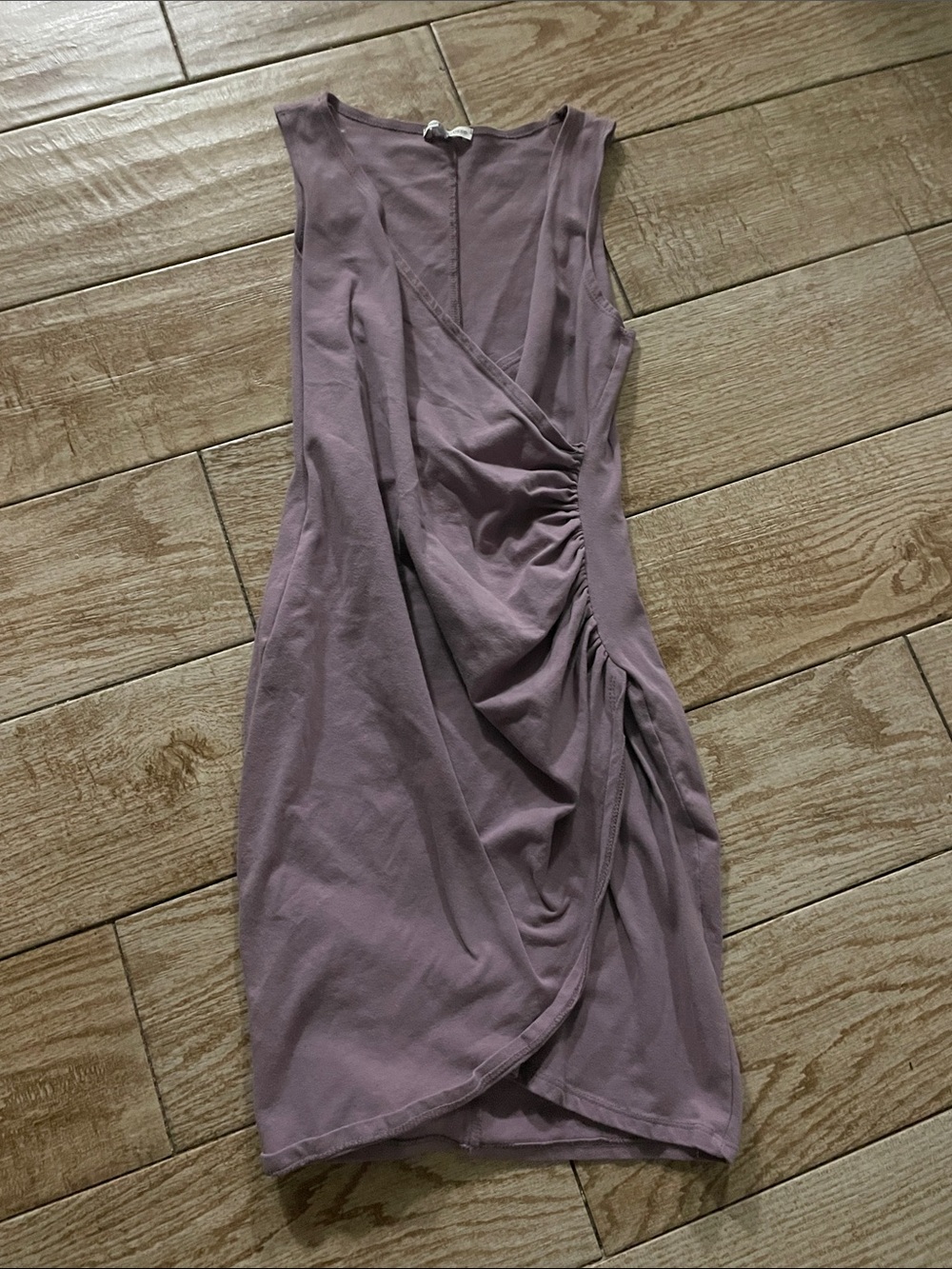 Charlotte Russe Mauve Sleeveless Faux-Wrap Mini Dress